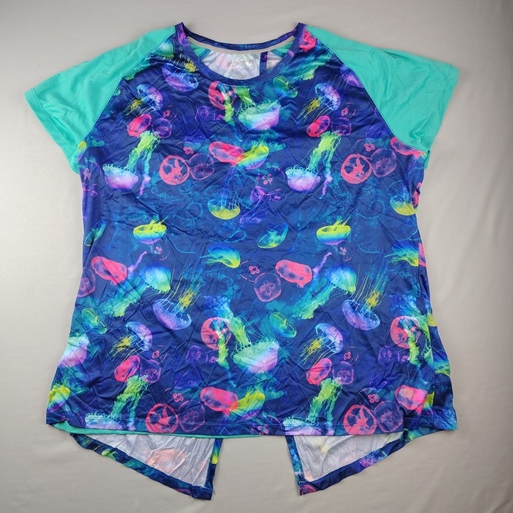 Reel Legends Short Sleeve Shirt Size 2X Open Back Swim Top Fishing Quick Dry